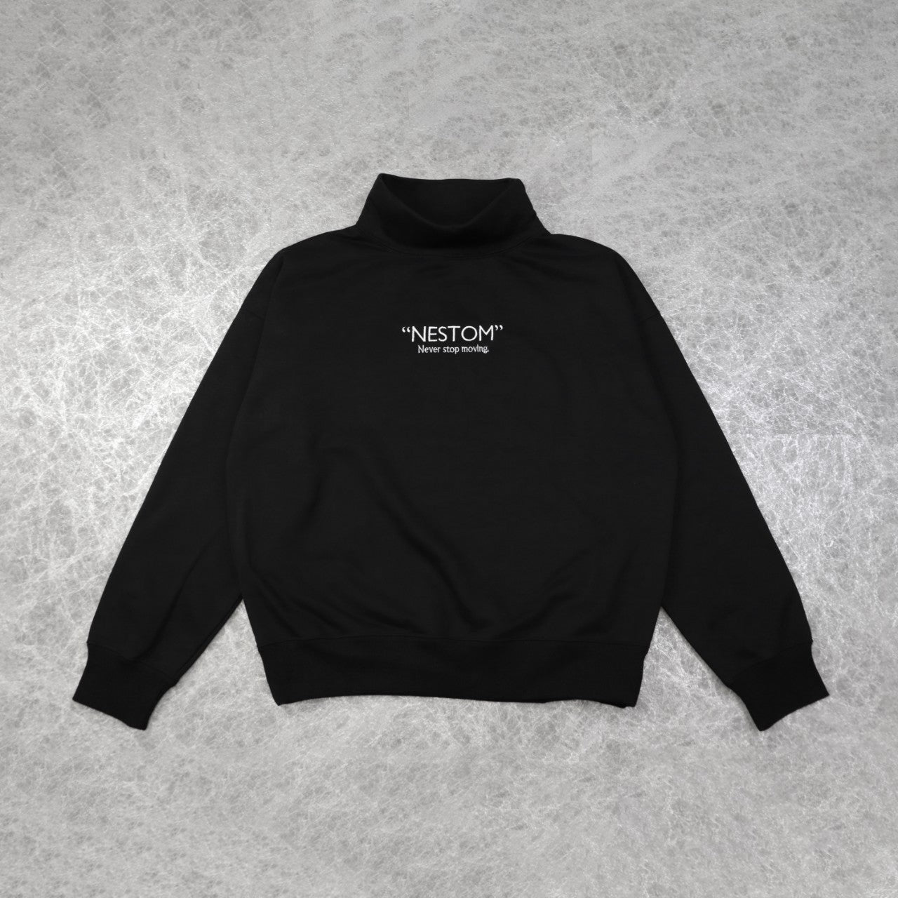 MOCK NECK SWEATSHIRT / BLACK – NESTOM